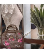 Juicy Couture Pink Bloom Black Crown Floral Logo Satchel/Crossbody Bag - $39.41 CAD