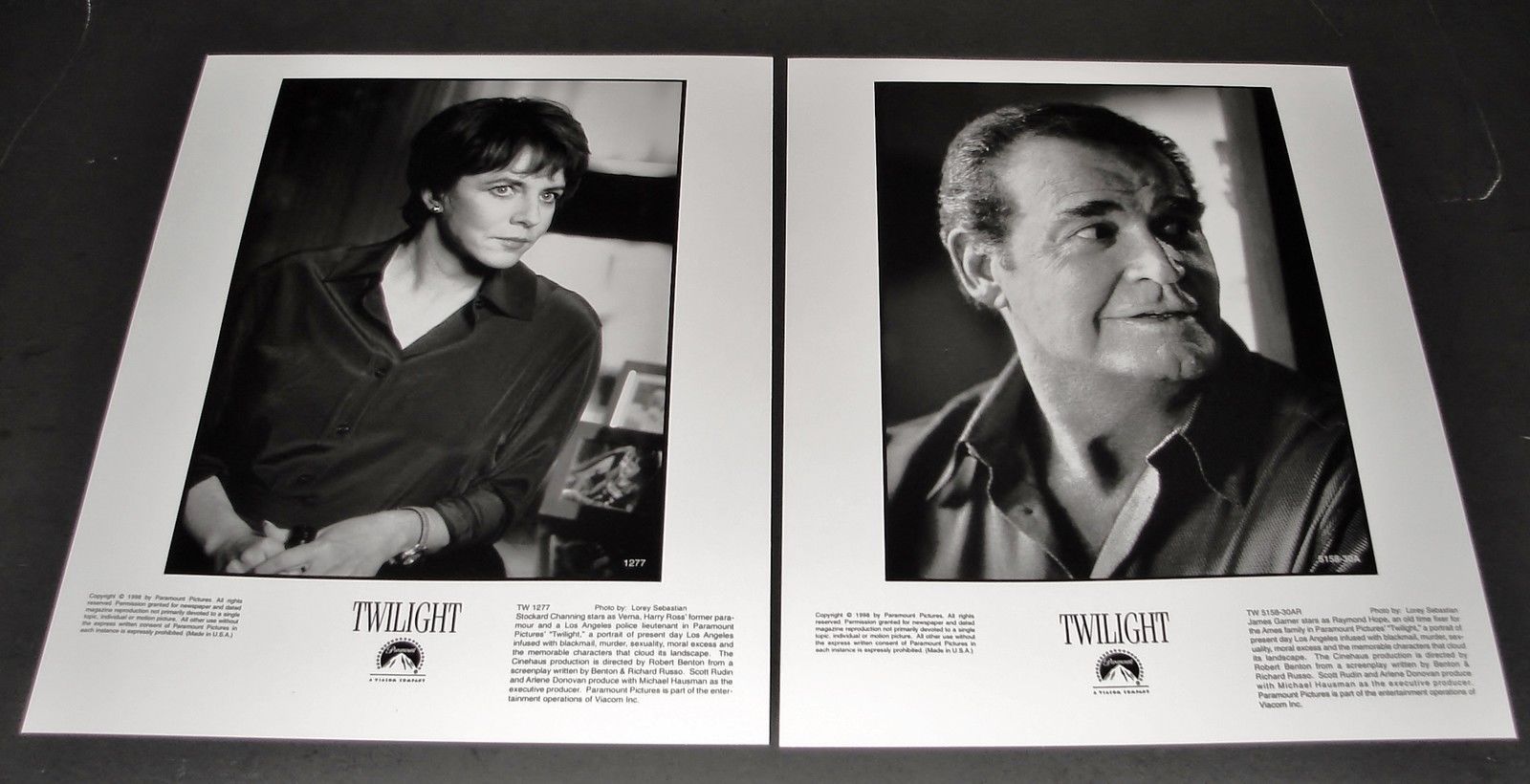 2 1998 Movie TWILIGHT 8x10 Press Photos James Garner Stockard Channing - $13.95
