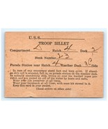 WWII Ship Troop Billet Card With Instructions For Troops In Emergencies - $58.40 CAD