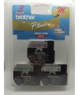 Brother ME793 P-Touch M Tape 3/Pack, Black on Pink, Green and Silver New... - £9.42 GBP