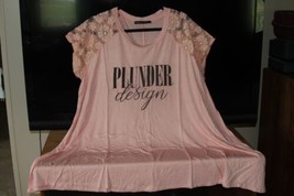 Plunder (New) Shirt Blush - Lacey Sleeves, Crew Neck - Size 3X - £26.07 GBP