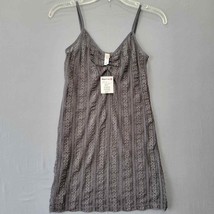 BKE Women Tank Size M Gray Lace Stretch Ribbed Sultry V-Neck Spaghetti Strap Top - £9.60 GBP