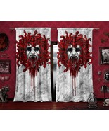 White Goth Medusa Curtains, Red Snakes, Gothic Home Decor, Window Drapes... - £129.00 GBP