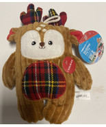 Dog Pet Toy Squeaker Chew Level 2 Holiday Xmas Soft Plush Red Tan Plaid ... - £6.95 GBP
