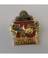 San Diego Zoo 75 Year Anniversary Collectible Giraffe Lapel Hat Pin Gorilla - €17,07 EUR