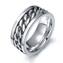 Modyle 2021 New Stainless Steel Chain Spinner Ring For Men Gold Black Silver Col - £6.77 GBP