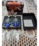 AVON Southern Sparkle Drop Earrings  Blue Faux Stones &amp; Clear Rhinestone... - $20.46 CAD