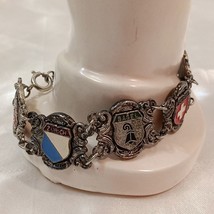 Vintage Silver Tone Souvenir Bracelet Crests/ Coats of Arms of Switzerla... - £30.50 GBP