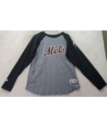 MLB New York Mets Majestic Shirt Baseball Mens 18/20 Gray Wright Logo Cr... - £17.42 GBP