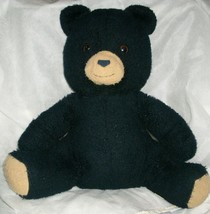15&quot; Vintage Barney The Banco Black Teddy Bear Animal Fair Stuffed Plush Toy Old - £44.03 GBP