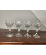 4 Royal Brierley Crystal Wine Drink Goblets Glasses Vintage Chalices Set... - $49.46