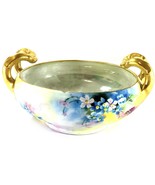 Antique Hand Painted Porcelain Bowl w/ Gilt Handles Signed A.J. Meyer 1908 - €29,81 EUR
