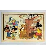 Vintage Disney Mickey Mouse Donald Goofy Vinyl Activity Placemat Restaurant - $342.52 MXN