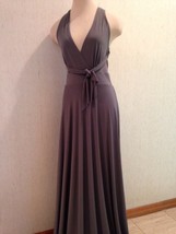 NWT Eva Mendes Bridal Party Collection Washable Long Formal Gray Gown Si... - $19.77