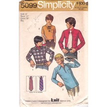 Vintage Sewing PATTERN Simplicity 5099, Boys 1972 Set of Shirts and Tie for Knit - £9.16 GBP
