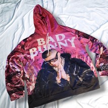 XXL, Pink / White Unisex Hoodie, Bad Bunny Pullover Sweater, Wrap Around Graphic - £28.52 GBP