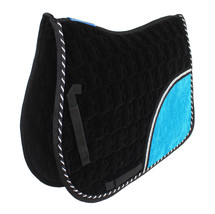 Horse Saddle Pad English All-Purpose Shock Absorbing Velvet Quilted 72140BK - $38.60
