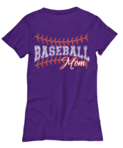 Mom T Shirt Baseball Mom Purple-W-Tee - £16.74 GBP