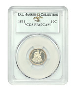 1891 10C PCGS PR67CAM ex: D.L. Hansen - £3,203.61 GBP