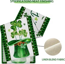 Happy St Patrick&#39;s Day Table Runner 13x108 Inches Shamrocks Irish Hat Plaid - £8.66 GBP