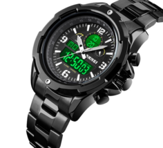 „SKMEI“ Sport-Armbanduhr mit leuchtendem Dual-Display und Stahlband - $33.79