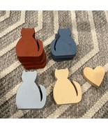 Wooden cat wooden cutouts 12 cats 1 heart - €10,50 EUR