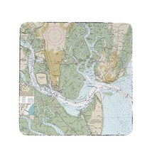 Betsy Drake St Simons Sound, GA Nautical Map Coaster Set of 4 - £27.24 GBP