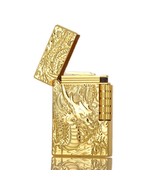 Retro Emboss Dragon Loong Relievo Butane Refillable Lighters (sans FUEL) - $24.83 CAD