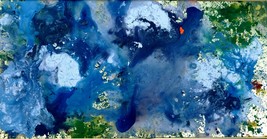 Richard Wild America Acrylic Painting Modern Abstract SFO San Jose large 25X48" - $99.99