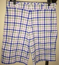 Nike Golf Men's Light Purple/Blue Plaid Flat Front Walking Shorts Sz 30 *MINT - $37.61