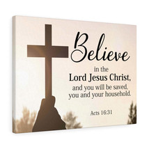  Lord Jesus Christ Acts 16:31 Bible Verse Canvas Christian Wall  - £68.33 GBP+