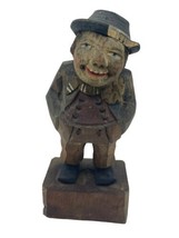 Vintage German Hand Carved Wood Folk Art Figurine Man Black Forest Germany 5&quot; - £14.38 GBP