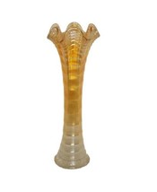 Vintage Imperial Marigold Carnival Glass Ripple Swung Vase 12&quot; - £37.93 GBP