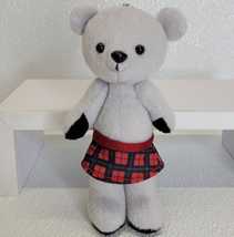 Movic Bear Gray Plush Jointed Keychain in Evangelion 2.0 Skirt Red Black - £11.06 GBP