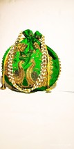 Rajasthani Potli Bag |Stylish Bag Women | Ethnic Handbags Embroidery green - $40.95 CAD
