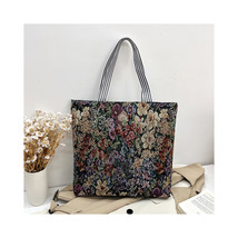  Floral Shopper Tote Bag   Tapestry Pattern Reusable ECO-Friendly Top Zi... - $394.39 MXN