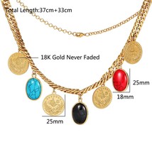 Turkey Coin Bracelet for Women Gold Color Turks Necklace Simgesi Osmanli Turasi  - £29.99 GBP