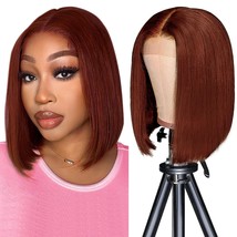 Reddish Brown Bob Wig Human Hair 13X4 Hd Lace Front Wigs For Black Women Short B - $55.99