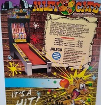 Alley Cats Arcade Game Flyer Ball Bowler Target Knock Down 1994 Promo 8.5&quot; x 11&quot; - £16.60 GBP