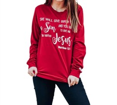 The Addyson Nicole Company jesus long sleeve tee in Cardinal - size S - £27.52 GBP