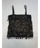 MSRP $70 Inc International Concepts Sequined Fringe Camisole Black Size XS - $23.51