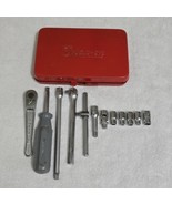 VTG 1967 Snap-On KRA-255 1/4&quot; Drive 6 Pt. Socket Set Metal Box Partial O... - $7,285.49 MXN