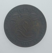 1857 Belgien 5 Cent Kupfer Münze IN XF Zustand Km #5.1 - $124.73