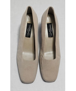 Jasmin Flex Woman Wedge Heel Pumps Shoes Faux Suede Beige Slip On Womens 9B - €11,02 EUR