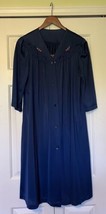 Vintage Shadowline embroidered Blue Peignoir Set Dressing Robe Nightgown Gown M - £23.71 GBP