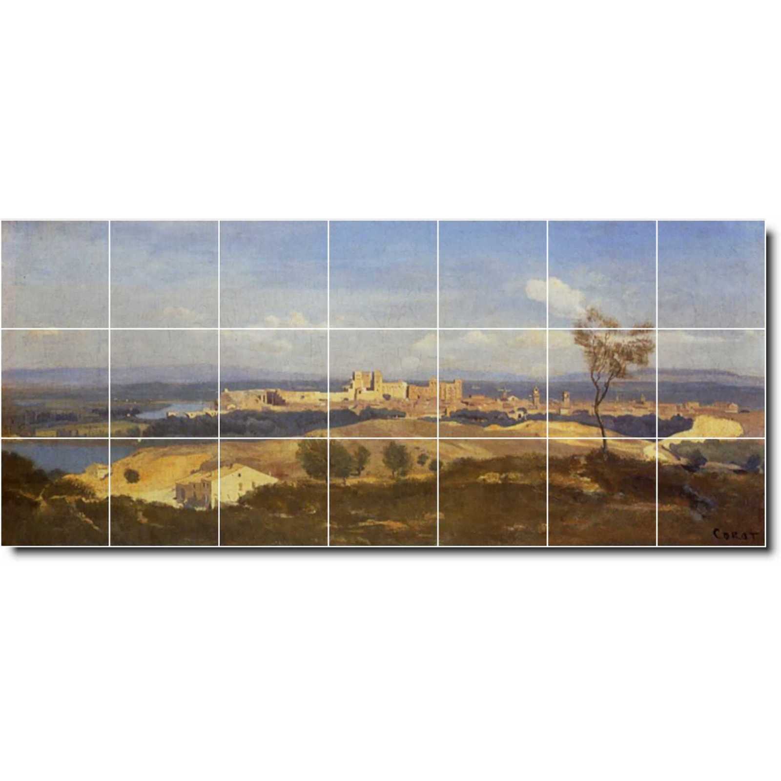 Corot jean avignon seen from villenueve les avignon