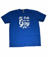 St Pete is So Gay Love Is Love LGBTQ Pride Blue Short Sleeve T-Shirt Flo... - $19.79