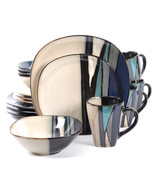 Gibson Elite Althea 16-Piece Dinnerware Set, Teal - £79.05 GBP