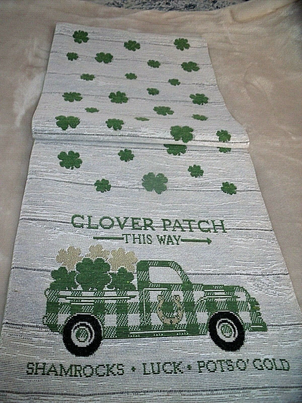 Primary image for NEW Irish St Patricks Day SHAMROCK Tapestry TABLE RUNNER 13" X 72" Pickup TRUCK