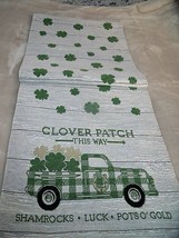 New Irish St Patricks Day Shamrock Tapestry Table Runner 13" X 72" Pickup Truck - $24.70